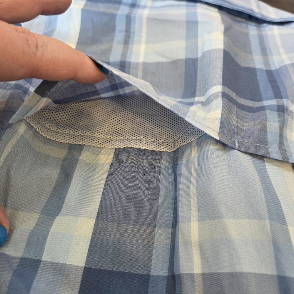 Men's Free Country Blue Plaid Short Sleeve Button-Down Shirt, Medium New Outdoor - Picture 10 of 10